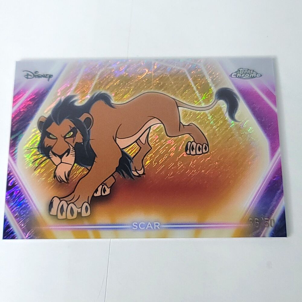 Scar Topps 2026 Disney Neon Gold Shimmer Refractor Limited 36/50